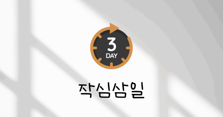 작심삼일 다이어트